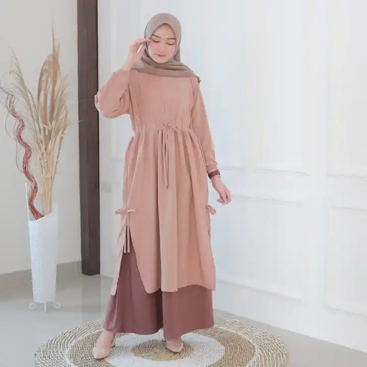 Sanita Set Long Dress Wanita Baju Gamis Wanita Terbaru Gamis Syari Gamis Wanita Pakain Muslim Wanita
