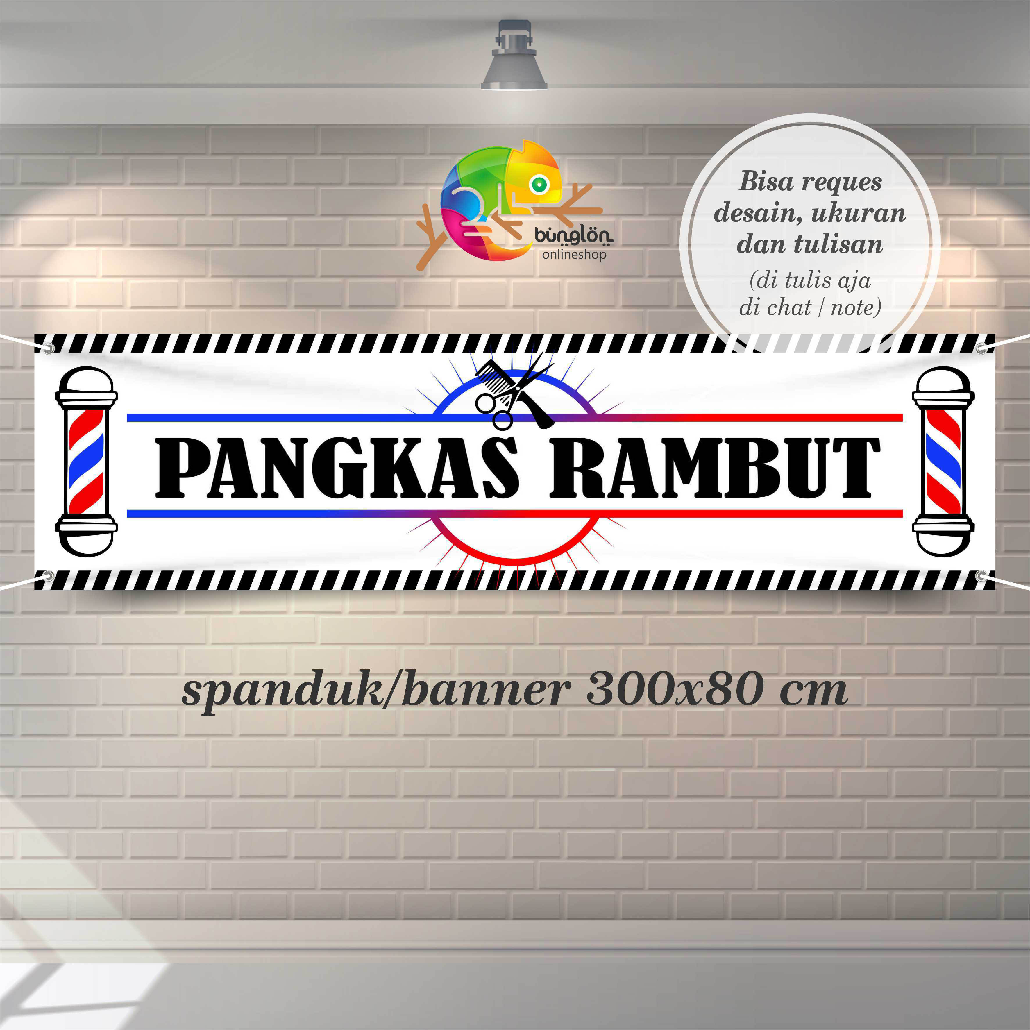 Spanduk, Banner Pangkas Rambut (Gunting Rambut) custom desain | Lazada