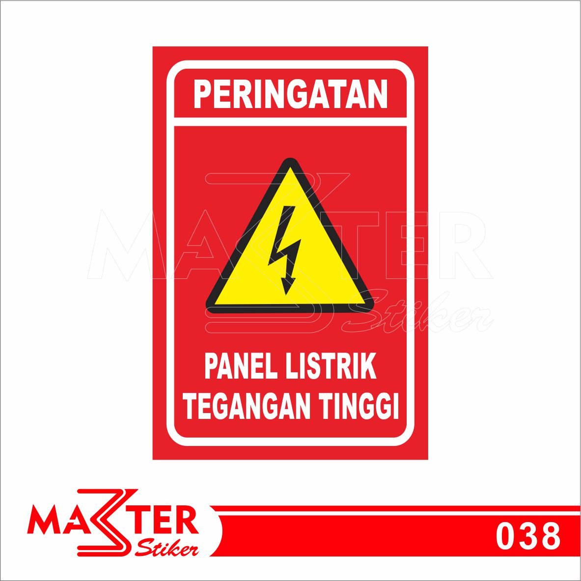 Sticker Listrik 038 - Stiker Peringatan Panel Listrik Tegangan Tinggi, Tahan Air ...