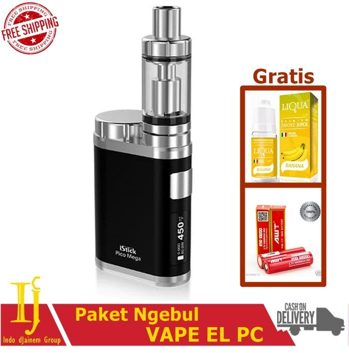 IJC - Paket Siap Ngebul EL PC Vape / Rokok Elektirk Murah 75 W 5V Stater Kit + Free Baterai dan Liquid IJC - Paket Siap Ngebul EL PC Vape / Rokok Elektirk Murah 75 W 5V Stater Kit + Free Baterai dan Liquid