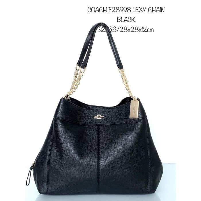 Tas COACH Lexy Large Shoulder Black. 28-32x28x12cm. original