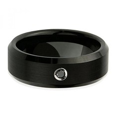 0.06-0.08 CTS Hitam Berlian 8 Mm Bermata Miring Tungsten Pernikahan Tali-14.0-5.5-Internasional