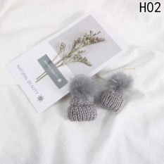 1 Pair Dangle Earring Mink Fur Pom Pom Ball Rhinestone Earrings H02-Intl