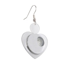 1 Pair LED Berbentuk Hati Anting Fashion Glowing Dangle Earrings Luar Biasa Aksesoris untuk Pesta Liburan Warna: BIRU-Intl