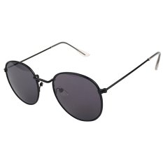 1 Pair Unisex Retro Lingkaran Bundar Besar Cermin Abu-abu Lensa Logam Kacamata Bingkai Hitam Warna Kacamata Hitam Gaya 2
