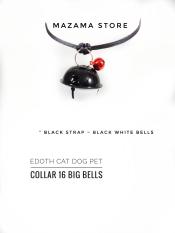 1 pc EDOTH Cat Dog Pet Collar 16 Big Bells Black & White Bells Colors / Kalung Kucing Anjing / Aksesoris Kucing Anjing / Aksesoris Hewan / Kucing / Anjing / Tali Leher / Pet Accessories / Dog Cat Collar