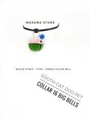 1 Pcs EDOTH Cat Dog Pet Collar 16 Big Bells Pink & Light Green Bells Colors / Kalung Kucing / Kalung Anjing / Aksesoris Kucing Anjing / Aksesoris Hewan / Kucing / Anjing / Tali Leher / Pet Accessories / Dog Cat Collar