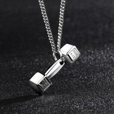 1 Buah 11mm X 35mm Kreatif Fashion Eropa Olahraga And Kebugaran Pria Indonesia Ngumpul Di Sini Perhiasan Kalung Baja Titanium Halter Barbel Kalung Liontin-perak-Internasional