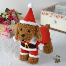 1 Set Baru Anak Hewan Peliharaan Kucing Anjing Sebagai Santa Claus Natal Dekorasi Coat Kostum Pakaian Busana Bermerk-Intl