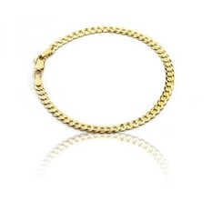 10 Inch 10 K Kuning Gold Curb Cuban Rantai Pergelangan Kaki Gelang Gelang untuk Wanita dan Anak Perempuan, 0.16 Inch (4 Mm)-Internasional