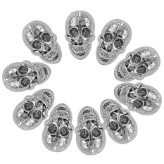 10 Pcs Punk Style Silver Tone Kumparan Tengkorak Paku Keling untuk Ikat Pinggang Kulit Kerajinan Sepatu-Intl-Intl