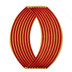 10 sheet 17 inch Roda Roda Mobil Mobil Reflektif Stripe Tape Decal Stiker Merah-Intl