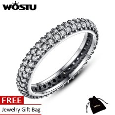 WOSTU 100{55e037da9a70d2f692182bf73e9ad7c46940d20c7297ef2687c837f7bdb7b002} 925 Sterling Silver Inspirasi Dalam Stackable Ring Clear CZ Crystal Kompatibel dengan Perhiasan Hadiah Natal 6 7 8 9 Ukuran ZBB7128