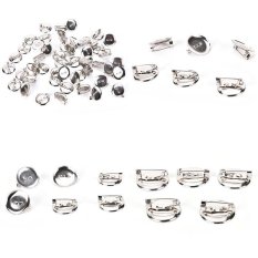Jettingbuy 100 Pcs/set Bros Baki DIY Aksesori Kuningan Tembaga Berlapis Kosong Bros Bezel-Intl