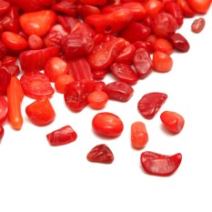 100g Natural Red Coral Quartz Crystal Stones Rock Chips Polished Healing Gem - intl