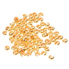 100 Pcs Gold Suara Crimp Manik Meliputi Temuan Perhiasan-Internasional