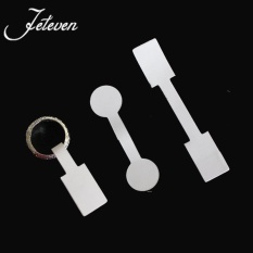 100 Pcs Kertas Putih Label Harga Label Ring Necklace Jewelry Display Kartu Cincin Sticker Hangtag Square-Internasional