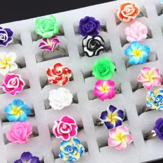 10 Pcs Kartun Bunga Jari Cincin untuk Anak-anak Anak-anak Remaja Lelaki Perempuan-Intl