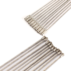 10 Pcs Stainless Steel Kabel Kawat Gantungan Kunci untuk Outdoor Hiking