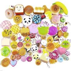 12 Buah Kawaii Mini Squishy Lembut Tiruan Makanan Panda Roti Kue Roti Liontin Kunci Cincin Gantungan kunci Gantungan Ponsel Tali Pengikat Ornamen Aksesoris Acak Model - intl
