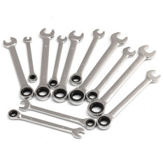 12 PC Spanner Wrench Ratchet Kotak Cincin Set Kit 8-19mm Alat Mekanik Garasi Mobil-Intl