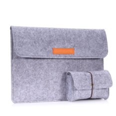13.3 Inch Laptop/Tablet Sleeve Bag, Felt Protective Carrying Case Cover untuk Macbook Air/Pro 13.3 Inch/iPad Pro 12.9 Inch ASUS ZenBook Flip (UX360CA) 13.3 Inch, dengan Tas Kecil, ABU-ABU Muda-Internasional