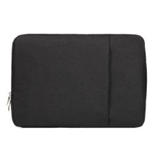 13.3 Inch Universal Fashion Lembut Laptop Tas Denim Portable Zipper Notebook Laptop Case Pouch untuk Macbook Air/Pro, lenovo dan Laptop Lainnya, Ukuran: 35.5X26.5X2 Cm (hitam)-Intl