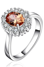 133439604 Fashionable Round Menghiasi Berlian Imitasi Cincin (Putih Kuning)