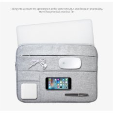 14.1 Inch Multi-fungsional Nilon Tahan Air dengan Side Pockets Laptop Handbag untuk 14.1 Inch Macbook Air Pro/ Notebook/Laptop Sleeve Case Cover Bag-Intl