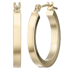 14 K Emas Disepuh Square Tabung Kecil Hoop Anting Cocok untuk Wanita dan Anak Perempuan-Intl