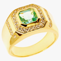 1.5ct Baru Fashion Perhiasan TOPAZ/ZIRCON 18KT Emas Disepuh Wedding Ring Hadiah Ukuran 7 untuk 15 # GR1988- INTL