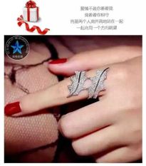 18 K Bulu Emas Putih Kerajinan Model Artis Cincin Bertatah Berlian Cincin