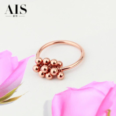 18 K Korea Fashion Style Emas Mawar Bola Giok Cincin