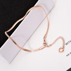 18 K Versi Jepang Dan Korea Emas Mawar Titanium Baja Gelang Kaki