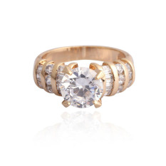 18 KB Berlapis Emas Putih Cincin Wanita USA 6 #