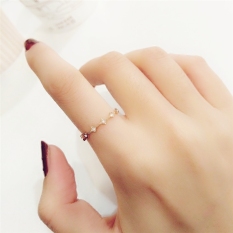 18 k emas campur bertatah berlian Cincin Jepang Korea minimalis baja titanium Emas Mawar jari kepribadian murid perempuan cincin Tidak Memudar
