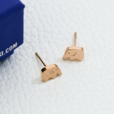 18K kartun bayi gajah titanium baja berlapis anting lucu anting