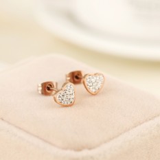 18K Sederhana Berlapisan Emas Anting Titanium Baja