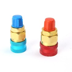 1 Pasang Freon R134A Otomatis Mobil AC Pendingin Kuningan Coupler Cepat Konektor Adaptor Fluoridation Alat Keterangan: fluorida Alat R134a