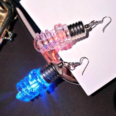 1Pair Personality Women Bulb Earrings Ladies Girls LED Colorful Flashing Dangle Earring Dance Party Supplies - intl