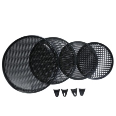 1 Pcs 8/10/12 Inch Black Metal Mesh Round Car Subwoofer Speaker Cover (Hitam) -L-Intl