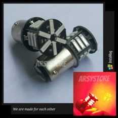 2 Biji Lampu Led Motor Mobil Rem Bayonet 7014 Strobo Kedip Bay15d 21 smd Arsystore ARSY - Merah