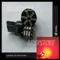 2 Biji Lampu Led Motor Mobil Rem T20 4 Kawat 7014 Strobo Kedip 7443 21 smd Arsystore ARSY - Merah