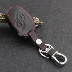 2 Tombol Kulit Asli Case Kunci Mobil Menggantikan Renault Clio Dacia Logan Sandero Megane Modus Espace Kangoo Keychain, Hitam-Intl