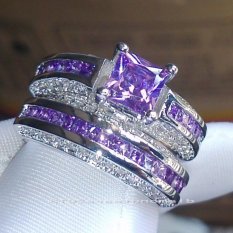 2 IN 1 Fashion Perhiasan TOPAZ/ZIRCON 18KT Emas Disepuh Wedding Ring Hadiah U.S. Ukuran 5 untuk 10 # GR79828-Intl