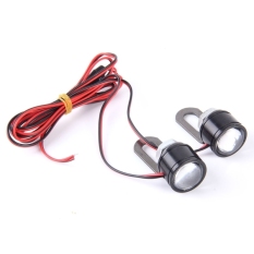 2 Buah 12 V 3 Watt Biru Cahaya dari Lampu Sorot Mata Elang Memimpin untuk Sepeda Motor. Kawat Panjang: 90 Cm