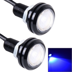 2 buah 2 x 3 watt 120 lumen tahan air mata elang cahaya putih lampu LED untuk kendaraan, panjang kabel: 60 cm (biru)- International
