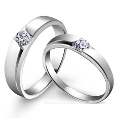 2 PCS Adjustable Rings Couple Rings Jewellry 925 Silver Adjustable Lovers Rings E030 - intl