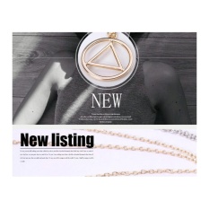 2 Pcs Hip Hop Rapper's Triangle Ring Pendant Rope Chain Necklace Di Perak Logam Liontin Kalung-Intl