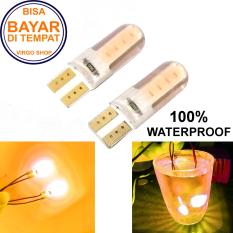 2 Pcs Led Tipe: Diam Gel / Jelly / Silicone Super Bright Soket T10 Bisa Untuk Senja atau Lampu Stop Vario 125/150 - Kuning
